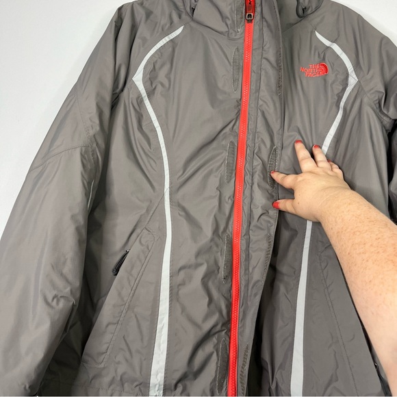 The North Face Coat Women's M Gray Coral Hyvent 3 In 1 Ski Jacket Hooded Zipper - Picture 8 of 17